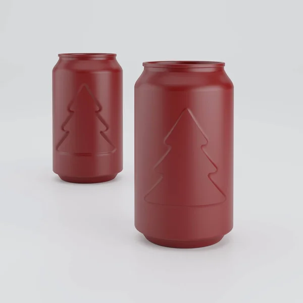 铝罐中印有标识的新年饮品 — 图库照片