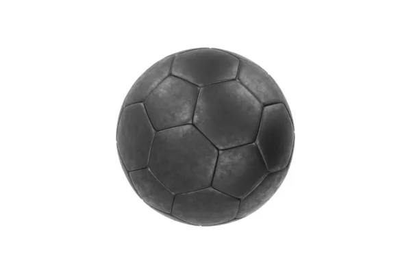 Schwarzer Fußball Isoliert Auf Weißem Hintergrund Platz Für Text Symbol — Stockfoto