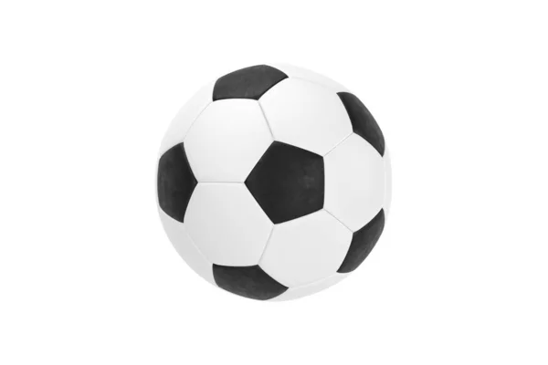 Zwart Wit Klassieke Voetbal Geïsoleerd Witte Achtergrond Plaats Voor Tekst — Stockfoto
