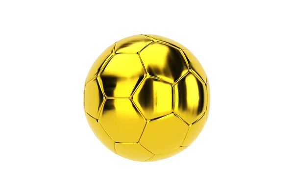 白色背景的金足球 图标的位置 — 图库照片