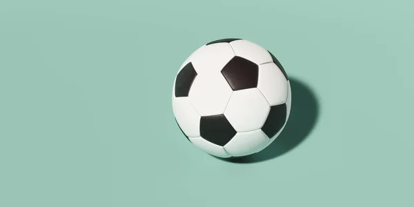 Image Black White Classic Soccer Ball Green Background Place Text — Stock Photo, Image