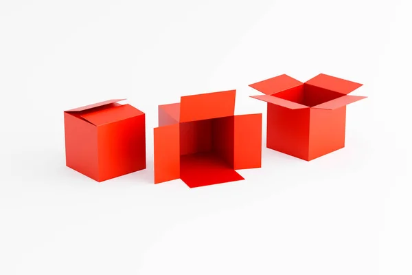 Beyaz Arkaplanda Kırmızı Kutular Iki Kutu Metin Için Yer Logo — Stok fotoğraf