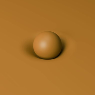 Turuncu bir tuvalde turuncu bir top bir uçağı deforme eder.