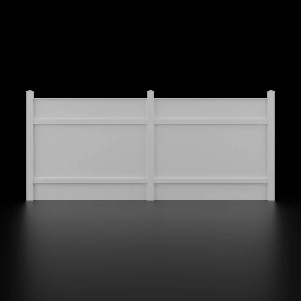Fragment Section White Modern Fence Isolated Black Background Rendering — Stock Photo, Image