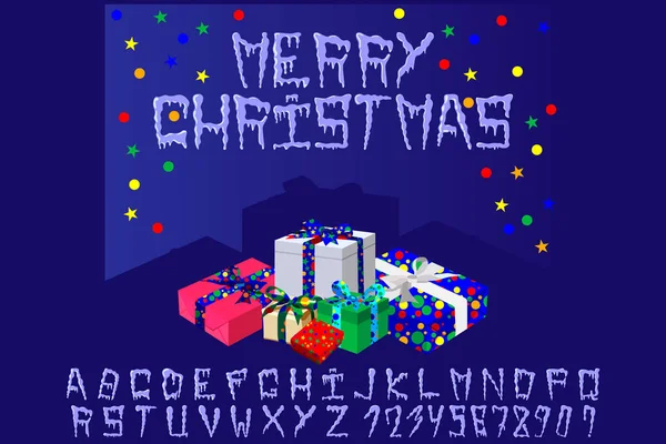 Font Merry Christmas - почерк. Він може бути використаний для створення значків, логотипів, корпоративних ідентичностей у своєму дизайні.. — стоковий вектор