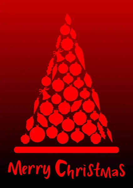 Inschrift Frohe Weihnachten, Winterferien, abstraktes Bild des Weihnachtsbaums. Plakat, Flyer für den Urlaub. — Stockvektor