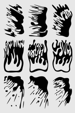 Bir dizi leke görüntüsü. Kağıda mürekkep sıçradı..