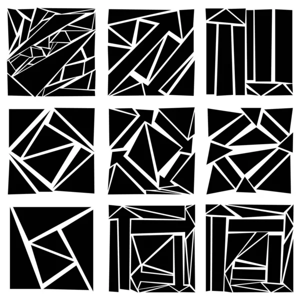 Ensemble Neuf Images Abstraites Flèches Directionnelles Images Des Fins Diverses — Image vectorielle