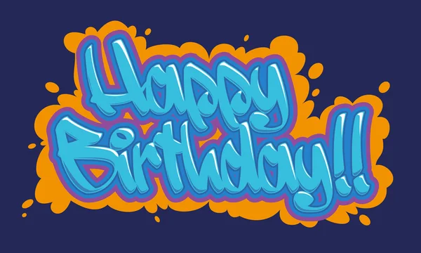 Happy Birthday Graffiti Card — Stock Vector