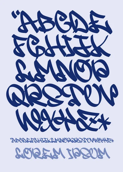 Graffiti alphabet- Escrito a mano - Fuente vectorial — Archivo Imágenes Vectoriales