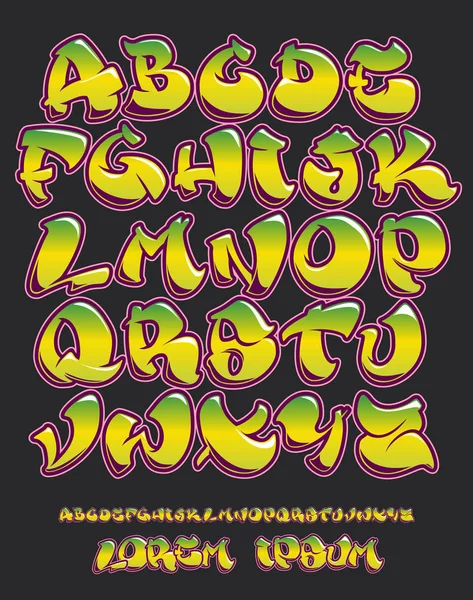 Graffiti alphabet- Hand written - Vector font — Stock Vector