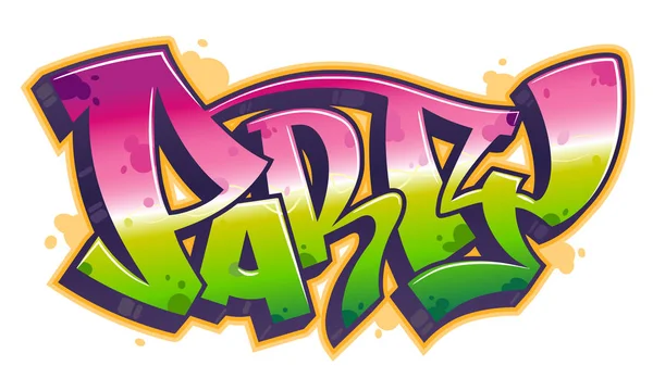 Mot de fête dans le style graffiti — Image vectorielle