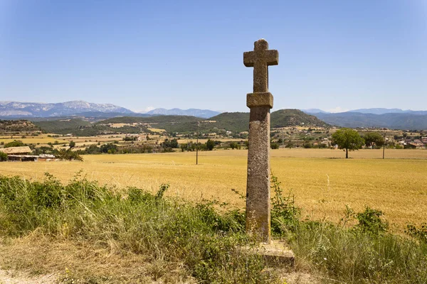 Kruis in Castellvell pad in Solsona, Lleida, Spanje. — Stockfoto