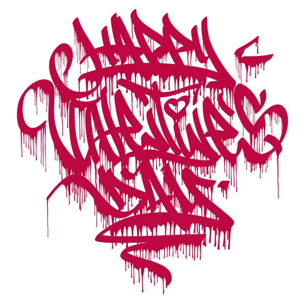 Joyeuse Saint-Valentin Xos Graffiti goutte à goutte marqueur lettrage — Image vectorielle
