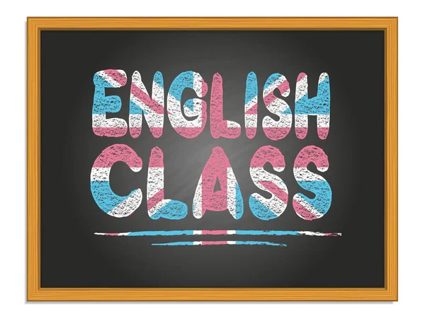 Letras de giz de classe inglesa em quadro preto. Reino Unido — Vetor de Stock