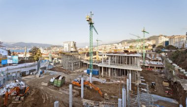 Vigo, İspanya - 25 Ocak 2020 Vigo-Urzaiz Tren İstasyonu