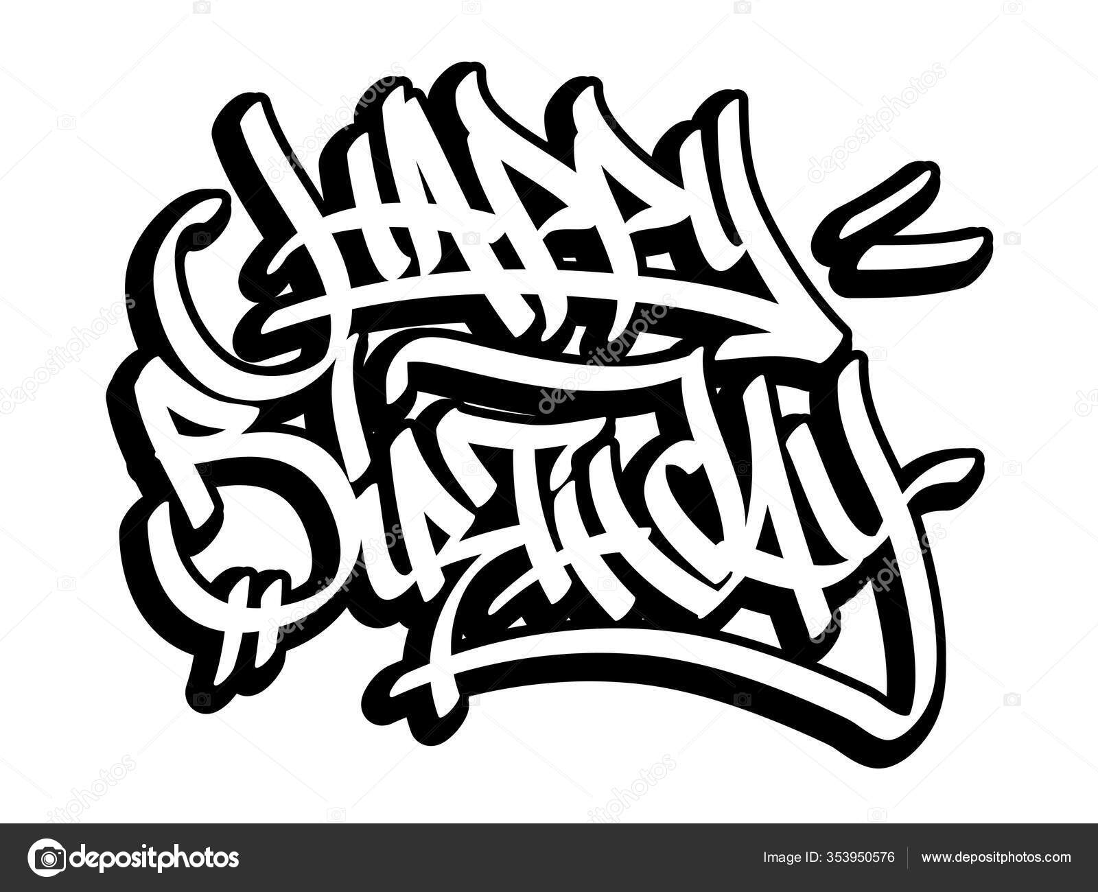 Style De Graffiti Joyeux Anniversaire Images Vectorielles Style De Graffiti Joyeux Anniversaire Vecteurs Libres De Droits Depositphotos