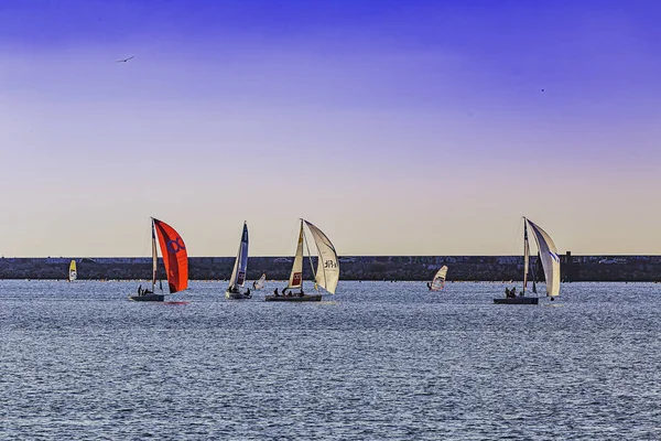 Regata Vela Sevastopol Uma Vista Bonita Emocionante — Fotografia de Stock