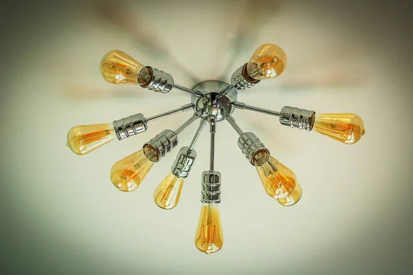 Chambre Est Décorée Dans Style Moderne Lampes Horloges Miroirs Complètent — Photo