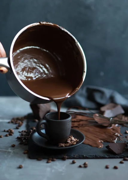 Varm mörk choklad — Stockfoto