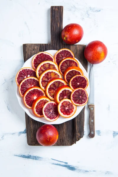 Szeletelt vörös narancs — Stock Fotó