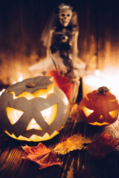 Halloween spooky jack-o-lanterns — Stock Photo, Image