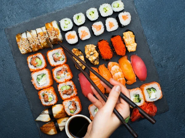 Comida japonesa Sushi — Fotografia de Stock