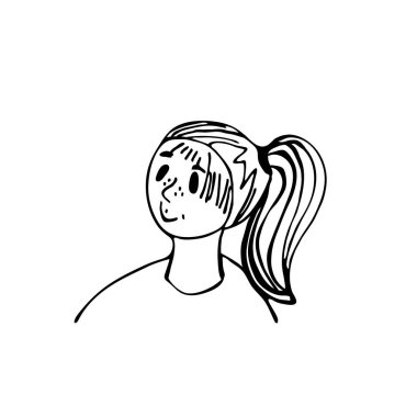 Çok güzel bir kadın yüzü. Uluslararası Kadınlar Günü. Kart, poster ve modern tasarım için vektör çizimi. Feminizm kavramı