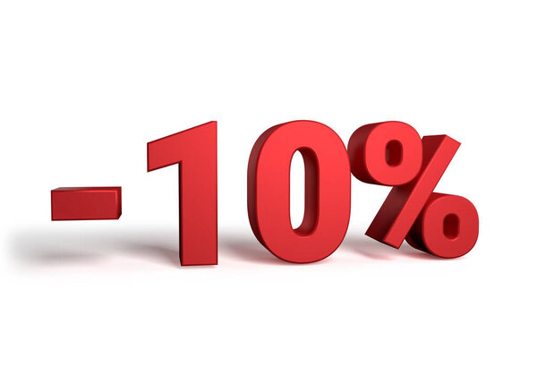 10% скидка продвижение от 3D оказали изолированы на белом фоне
.