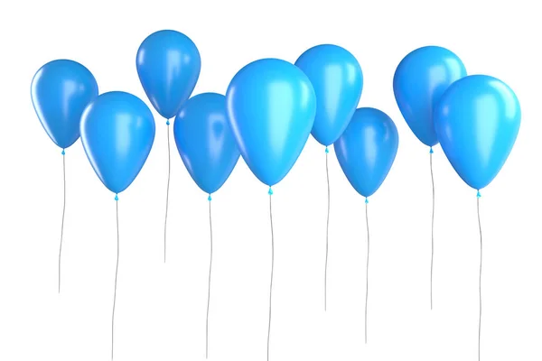 Blue Ballons Isolated White Background — Stock Photo, Image