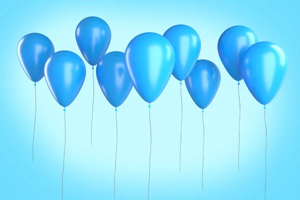 Blue Ballons Blue Background — Stock Photo, Image