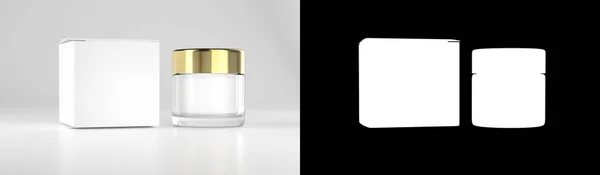 Panela Creme Rosto Recipiente Vidro Modelo Maquete Embalagem Realista Com — Fotografia de Stock