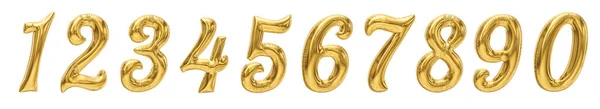 Golden Number Balloons Helium Ballons Made Foil Latex Realistic Birthday — Stock Photo, Image