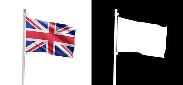 Britse Vlag Paal Symbool Van Groot Brittannië Geïsoleerd Witte Achtergrond — Stockfoto