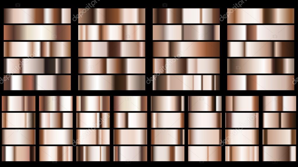 Set of bronze metal gradients