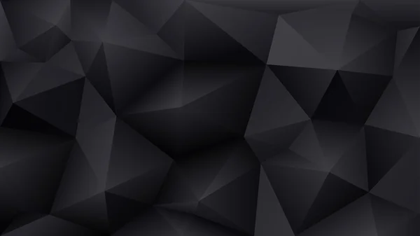 Fondo negro poli bajo abstracto de los triángulos — Vector de stock