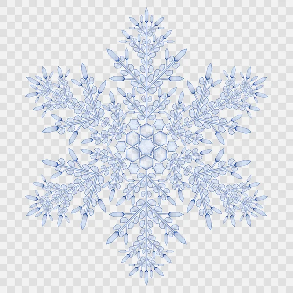 Big translucent crystal snowflake — Stock Vector