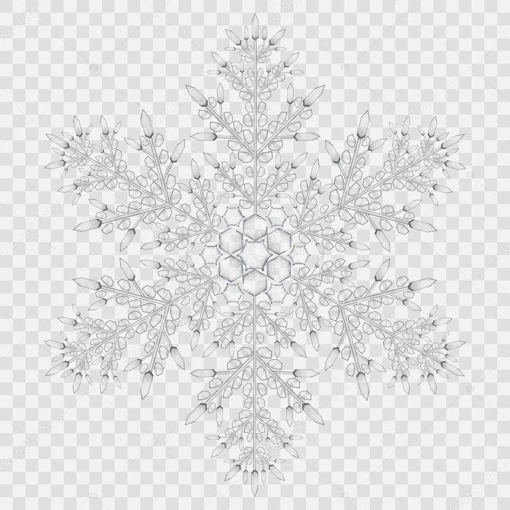 Big translucent crystal snowflake