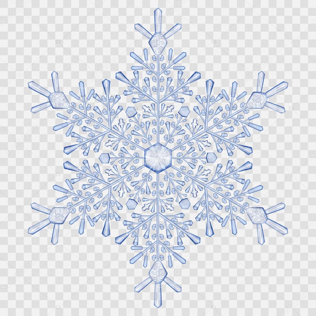 Big translucent crystal snowflake