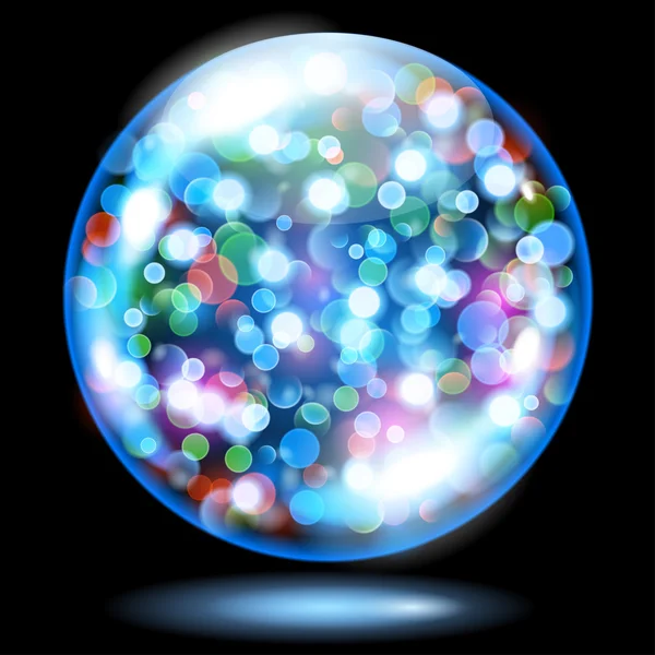 Sphere with sparkles in light blue colors — Stock Vector