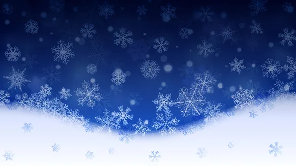 Fondo de Navidad de copos de nieve y ventisqueros — Archivo Imágenes Vectoriales