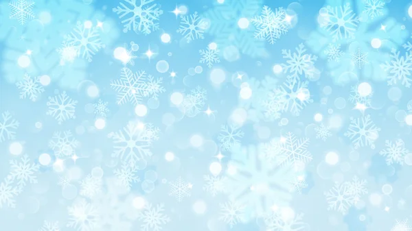 Fondo de Navidad de copos de nieve difusos y enfocados — Archivo Imágenes Vectoriales