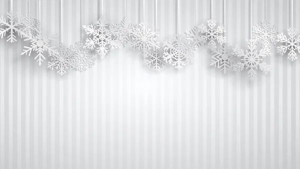 Fond de Noël avec flocons de neige suspendus — Image vectorielle