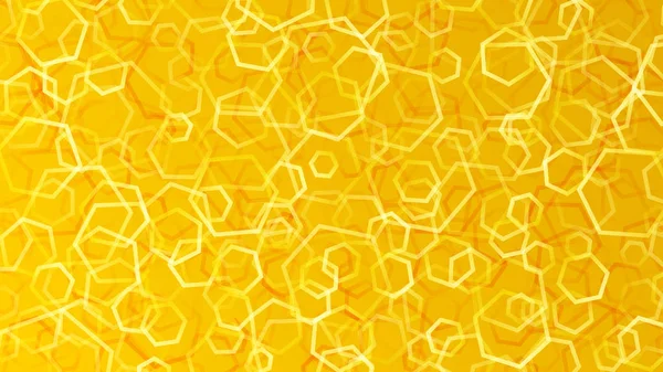 Yellow abstract background of small hexagons — Stock Vector