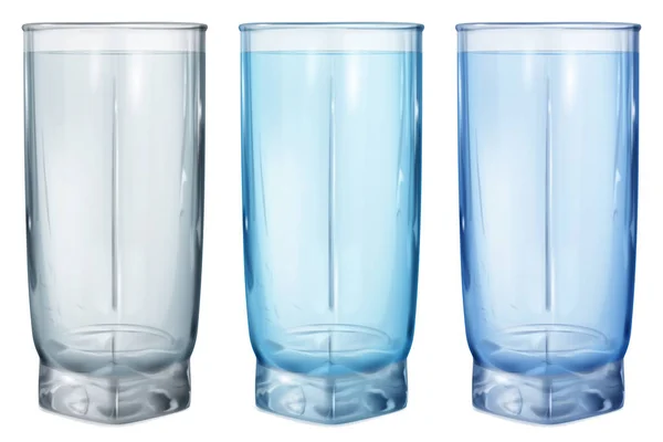 Три непрозрачных стакана для воды или сока — стоковый вектор