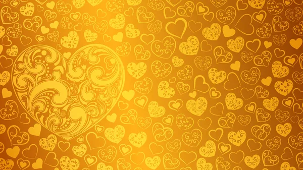 Fondo de corazones con remolinos — Vector de stock