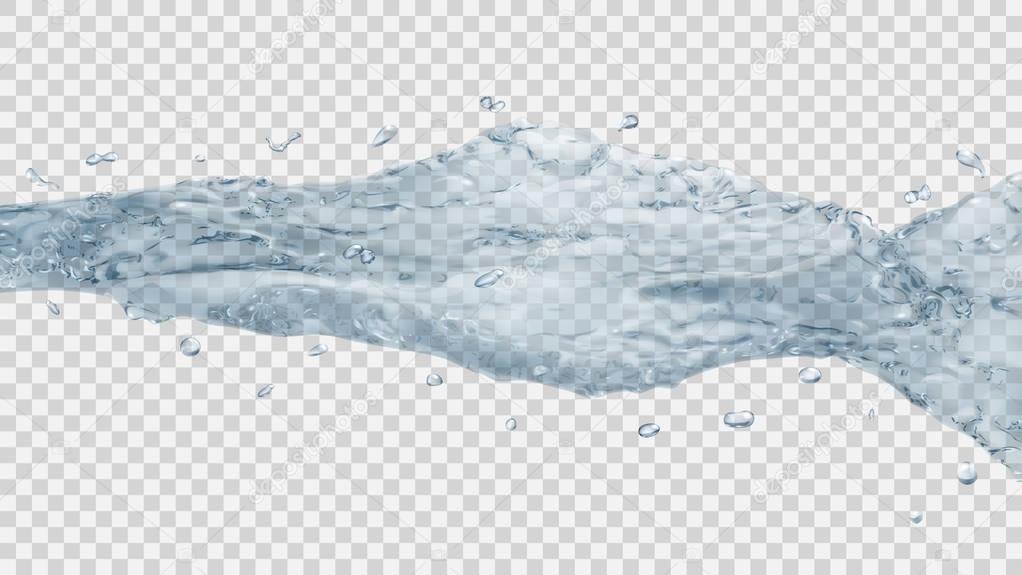 Transparent water jet. Transparency only in vector file