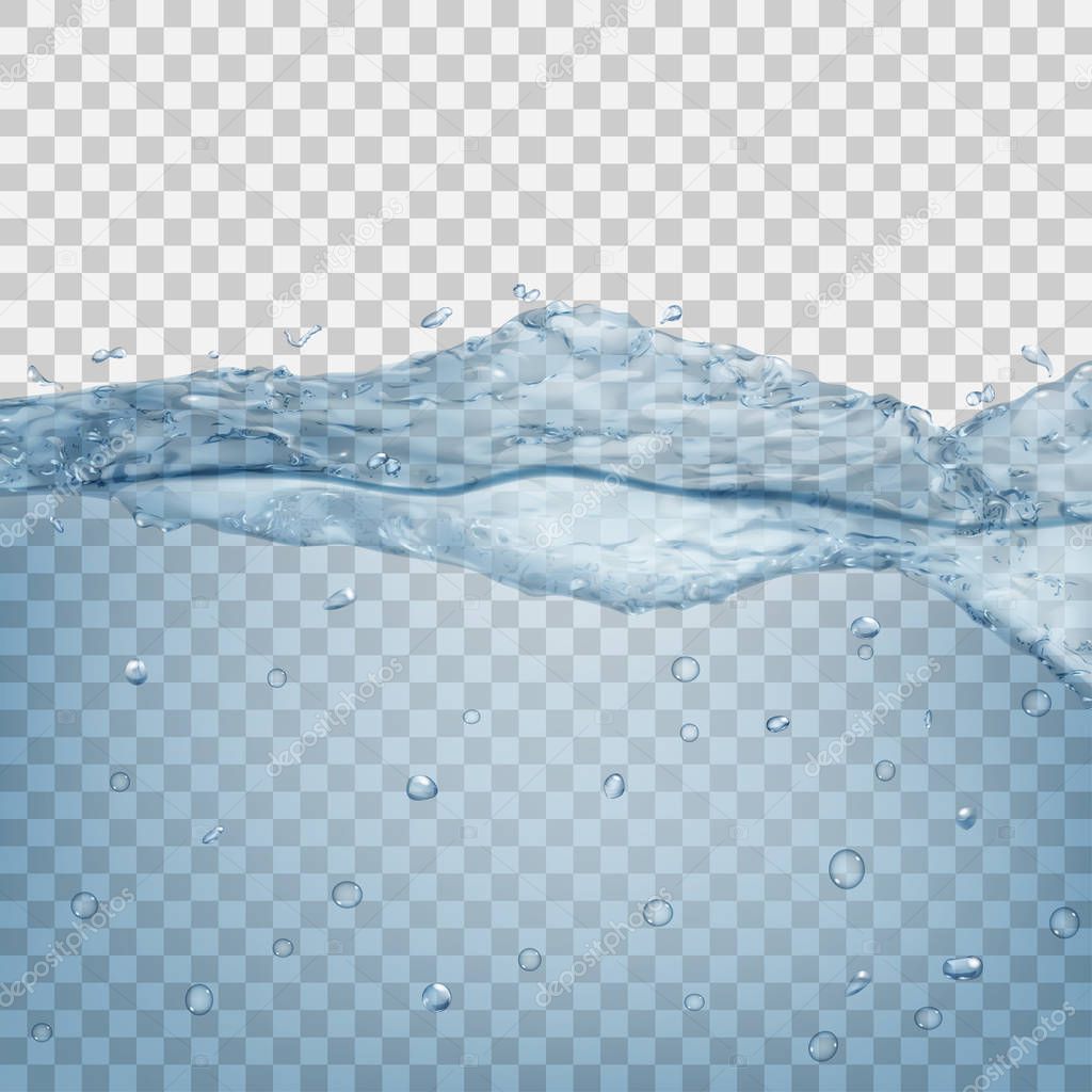 Transparent water wave. Transparency only in vector file