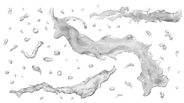 Ogenomskinlig vattenstänk och vattendroppar — Stock vektor
