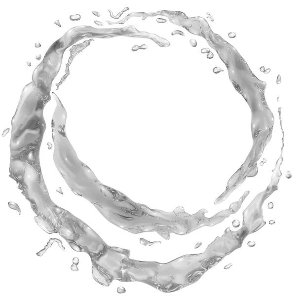 Ogenomskinligt vatten stänk i form av en halv ringar och vattendroppe — Stock vektor
